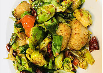 35ss. Stir-Fried Scallop & Brussel Sprout (Spicy)x2